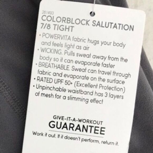 Athleta Colorblock Salutation High Rise Yoga Gym Leggings Tights Grey White XS - Picture 6 of 7